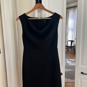 Ann Taylor Black Cowl Neck Midi Dress